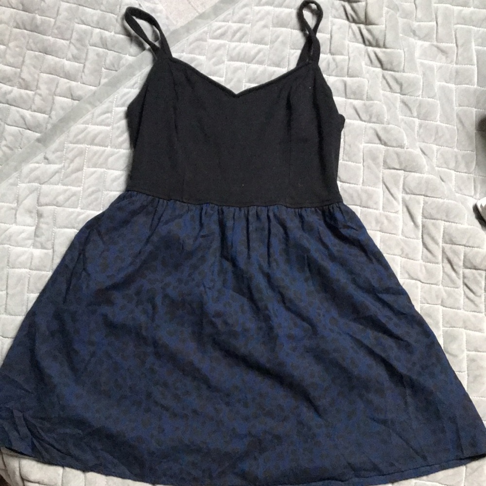 AE dress, cheetah black/navy skirt